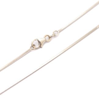 HALSKEDJA I VITGULD 40CM, BREDD: 1MM - TILLV. ITALIEN