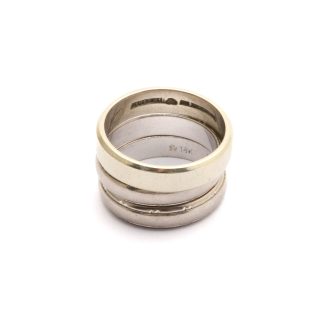 3 SLÄTA VITGULDSRINGAR MED GRAVYRER, ø 17-18MM - TILLV. SVERIGE