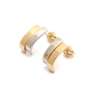 PAR ÖRHÄNGE I RÖD OCH VITGULD 12x6MM