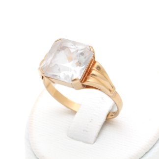 RING MED KRISTALL ø 17,75MM - TILLV. TREGE I GÖTEBORG 1956 - VIKT INKL STEN: