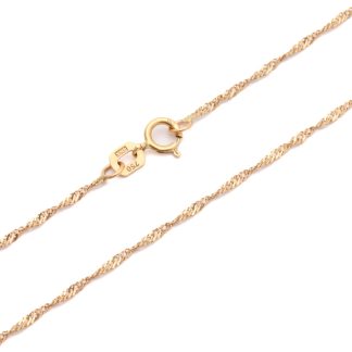 HALSKEDJA SINGAPORE LÅSBAR I 2 LÄNGDER: 42 & 45CM, BREDD: 1MM - TILLV. GULDFYNDGRUPPEN