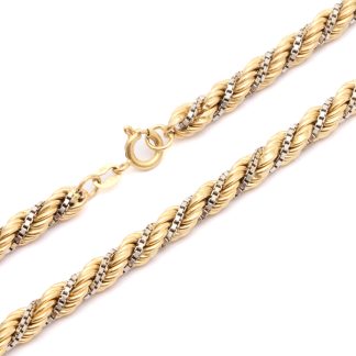 HALSKEDJA CORDELL MED VENETIANSK LÄNK I VITGULD 52CM, BREDD: 5MM - TILLV. ITALIEN