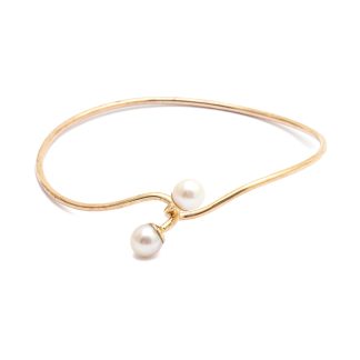 ARMRING / ARMBAND MED ODLADE PÄRLOR, ÖPPNINGSBAR ø 5,6CM - TILLV. SVERIGE - TOTALVIKT: