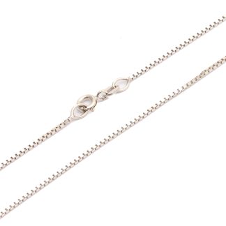 HALSKEDJA VENETIANSK I VITGULD 38CM, BREDD: 1MM - TILLV. GULDFYNDGRUPPEN - OBS! BARNSTORLEK