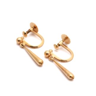 PAR ÖRHÄNGEN DROPPAR MED SKRUVLÅS, 20x3MM - TILLV. SVERIGE, OBS! FÖR DIG UTAN HÅL I ÖRONEN