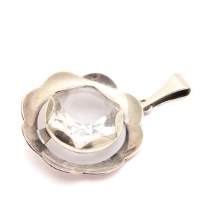 HÄNGE MED BERGSKRISTALL 49x34MM - TILLV. FINLAND - TOTALVIKT: