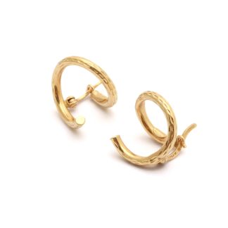 PAR ÖRHÄNGEN SKRUVAR 15x14MM - TILLV. GULDFYND - OBS! LITEN BUCKLA PÅ ENA ÖRHÄNGET