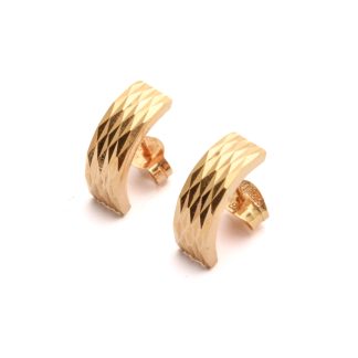 PAR ÖRHÄNGEN MED RÄFFLAT MÖNSTER 14x5MM - TILLV. SVERIGE