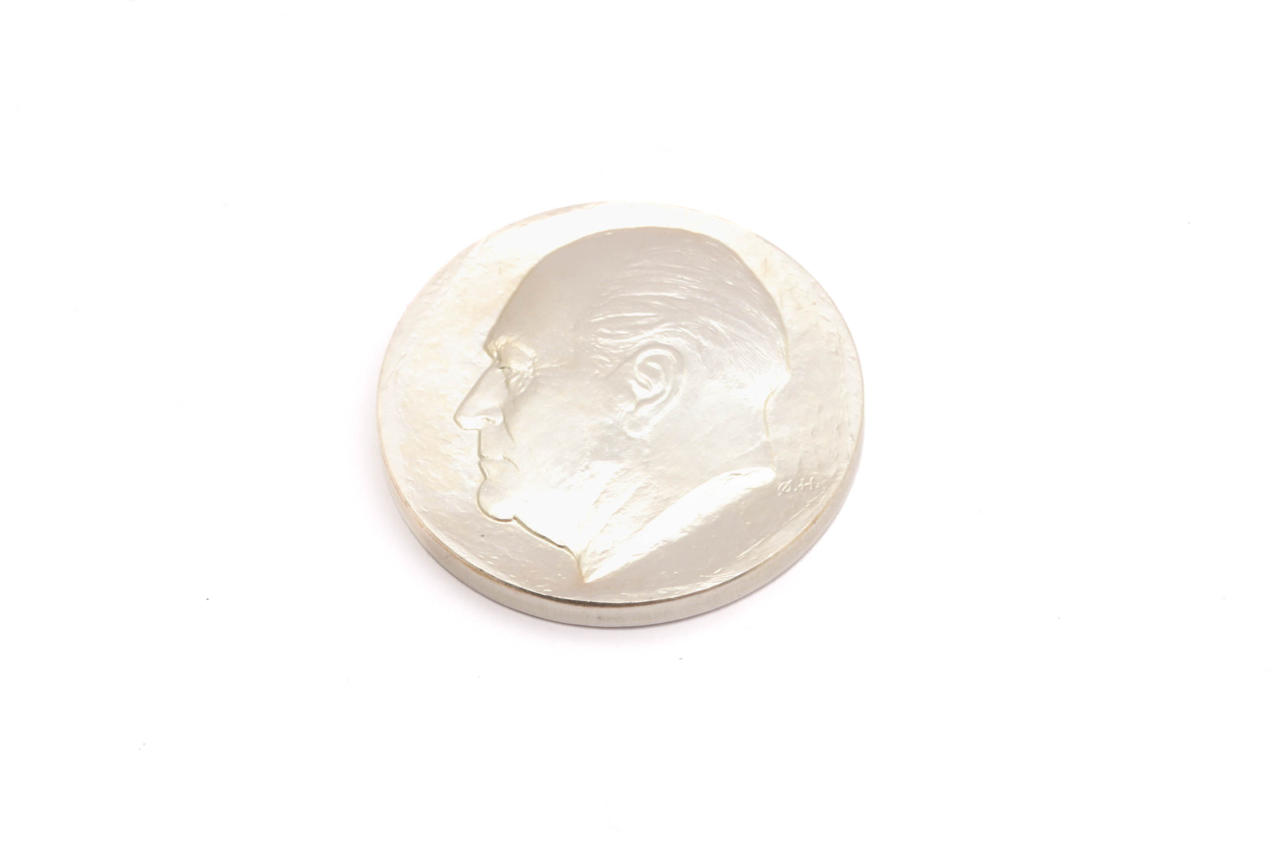 SAMLARMYNT I SILVER – 50 KRONER NORGE – KUNG OLAV V – 2 JULI 1903-1978 ø 36MM – I PLASTFODRAL - Bild 2