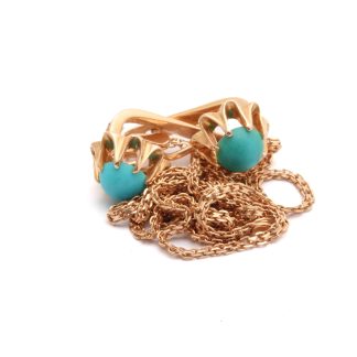 DEFEKTA SMYCKEN MED PRYDNADSSTENAR I ROSÉGULD, BUCKLOR, REPOR OCH NAGG - TOTALVIKT: