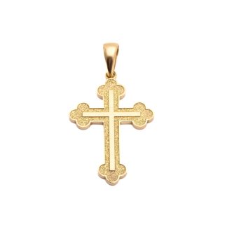 HÄNGE KORS I RÖD OCH ROSÉGULD 46x25MM - TILLV. GÖTEBORG