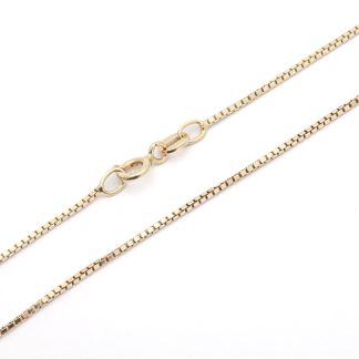 HALSKEDJA VENETIANSK I FÖRGYLLT SILVER, 50CM, BREDD: 1MM - TILLV. ITALIEN