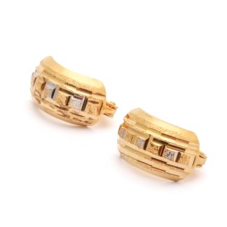 PAR ÖRHÄNGEN MED MÖNSTER I FLER-FÄRGAT GULD 18x10MM