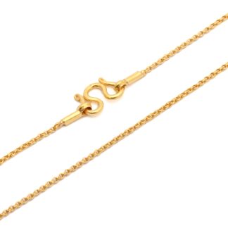 HALSKEDJA 45,5CM, BREDD: 1MM - TILLV. THAILAND ( 1/4 BAHT ) - OBS! NÅGOT BUCKLIG LÄNK