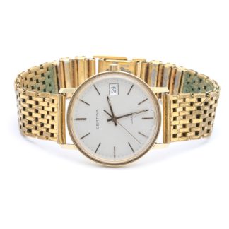 DEFEKT HERRUR CERTINA ø 33,5MM, LÄNK I GULDFÄRGAD METALL, 14K GULD I BOETTEN - OBS! REPOR NAGG OCH BUCKLOR - TOTALVIKT: 54,8G