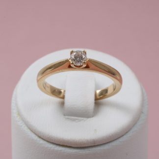 RING MED DIAMANT 0,20CT, 17,5MM. TILLV. GULDFYND