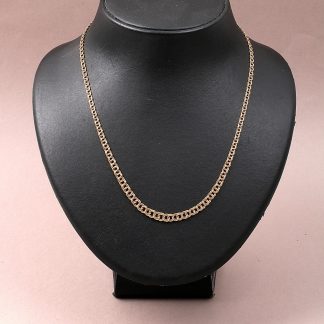 HALSKEDJA DOSERAD BIMARCK MED KISTLÅS L. 51CM B. 3MM-6MM. TILLV. GULDFYND