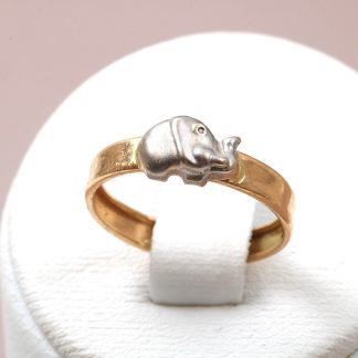 RING MED ELEFANT TILLV GULDFYND, 14MM
