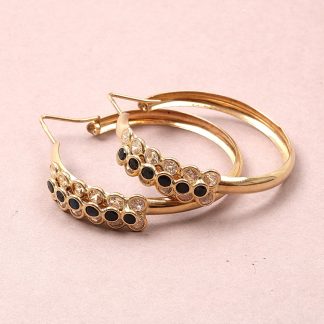 PAR ÖRHÄNGEN MED SYNTETISKA STENAR. ø4,2CM. TOTALVIKT