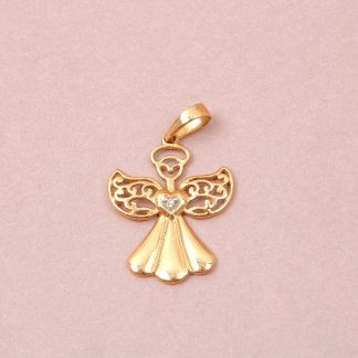 HÄNGE ÄNGEL MED DIAMANT. L. 2,2CM. TILLV. GULDFYND