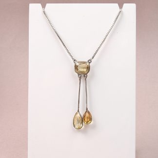 HALSSMYCKE SILVER MED KRISTALLER, L 42 CM