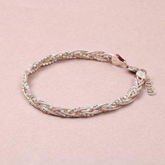 ARMLÄNK I SILVER, GHA, L KAN LÅSAS VID 18 - 19,5 CM, B 4 MM