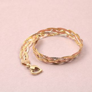 ARMLÄNK 3 FÄRGAT GULD, L 20 CM B 6 MM