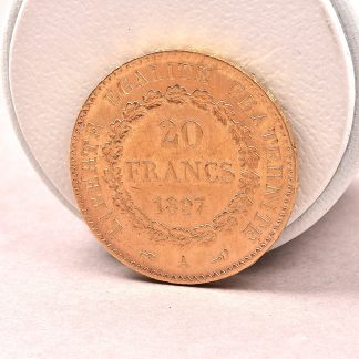MYNT FRANKRIKE 20 FRANCS, 1897.