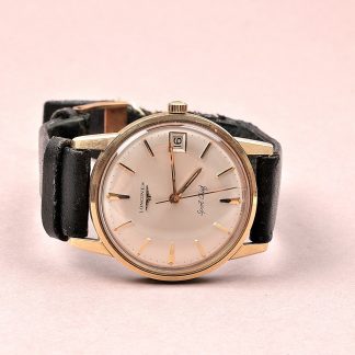 HERRUR LONGINES SPORT CHIEF, 34 MM, MEKANISK, , ORIGINAL LÅS PÅ SLITET LÄDERBAND