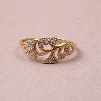 RING MED DIAMANTER TILLV. GULDFYND. 19MM