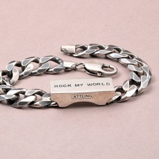 ARMLÄNK M PLATTA "ROCK MY WORLD" L 21 CM B 6 MM , EFVA ATTLING