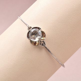 ARMRING MED BERGKRISTALL I SILVER, TILLV. KÖPING, ÖPPNINGSBAR, 6,5 CM