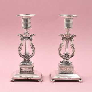 PAR LJUSTAKAR C.G HALLBERG TILLV. 1894. H. 18,5CM
