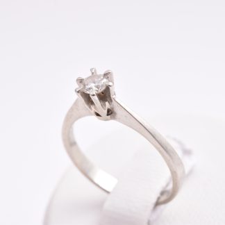 RING VITGULD M BRILJANT-SLIPAD DIAMANT 0,21CT, 16,25MM, STJÄRNRING, TILLV. HANS STRÖMDAHL, STOCKHOLM
