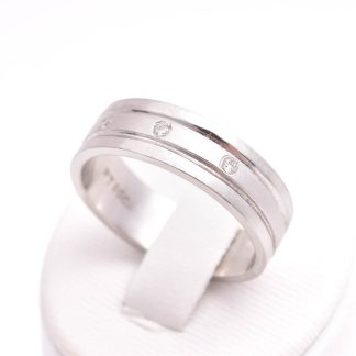 RING PLATINA (800) M 3 BRILJANT-SLIPADE DIAMANTER, 19,25MM