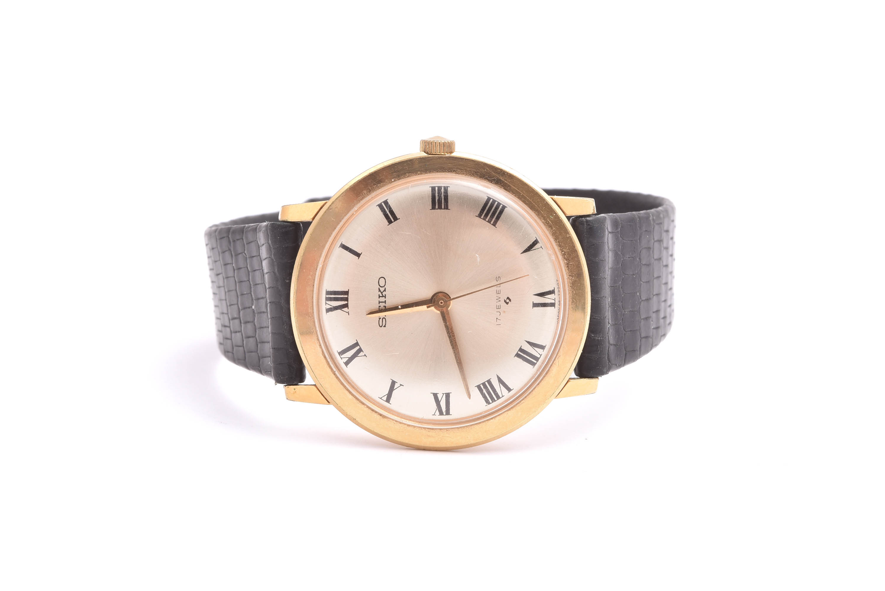 HERRUR SEIKO MEKANISK 33MM, MODELL: 66-7090 ASGP, TILLV. CA 1970 (SMÅREPOR PÅ GLAS & METALL)