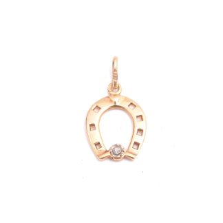 HÄNGE HÄSTSKO M ÅTTKANT-SLIPAD DIAMANT, 2,1CM INKL ÖGLAN, TILLV. GULDFYND