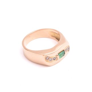 RING M VITA SYNTETISKA STENAR & SMARAGD (NAGG, REPOR & SPRICKOR) 17,25MM