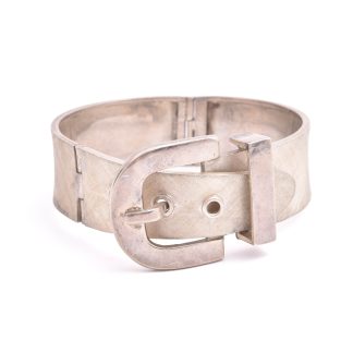 ARMRING SILVER BÄLTE (NGT BUCKLIG) INNER-DIAMETER: 5,6x6,0CM, ÖPPNINGSBAR, TILLV. PERU, SVENSK IMPORT-STÄMPEL