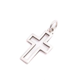 HÄNGE SILVER KORS, 4CM INKL ÖGLAN (STÄMPLAR SAKNAS SÅ SÄLJS SOM DEFEKT)