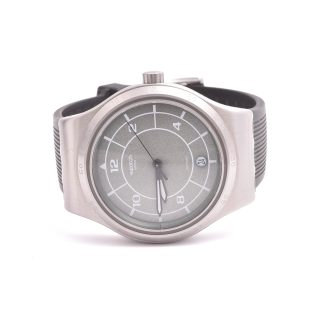 HERRUR SWATCH AUTOMATIC 42MM, MODELL: SISTEM 51 RUB YIS419 MED BOETT I STÅL & GLASBAKSIDA, GRÖN URTAVLA