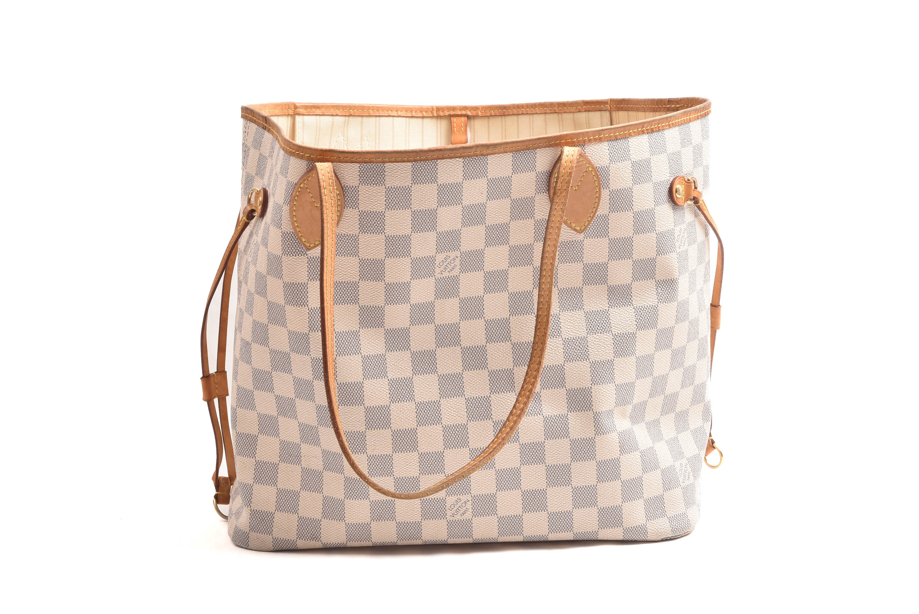 VÄSKA LOUIS VUITTON NEVERFULL NM MM D.AZUR (NGT SLITAGE, FLÄCKAR, NGT SMUTSIG INSIDA) M DUSTBAG & KVITTO 7550:- (2014) - Bild 2