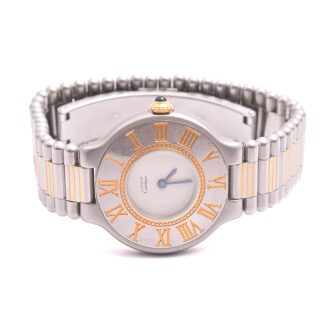 DAMUR CARTIER MUST DE Q 28MM (BATTERI SLUT, NGT SLITAGE, CERT & BOX SAKNAS)