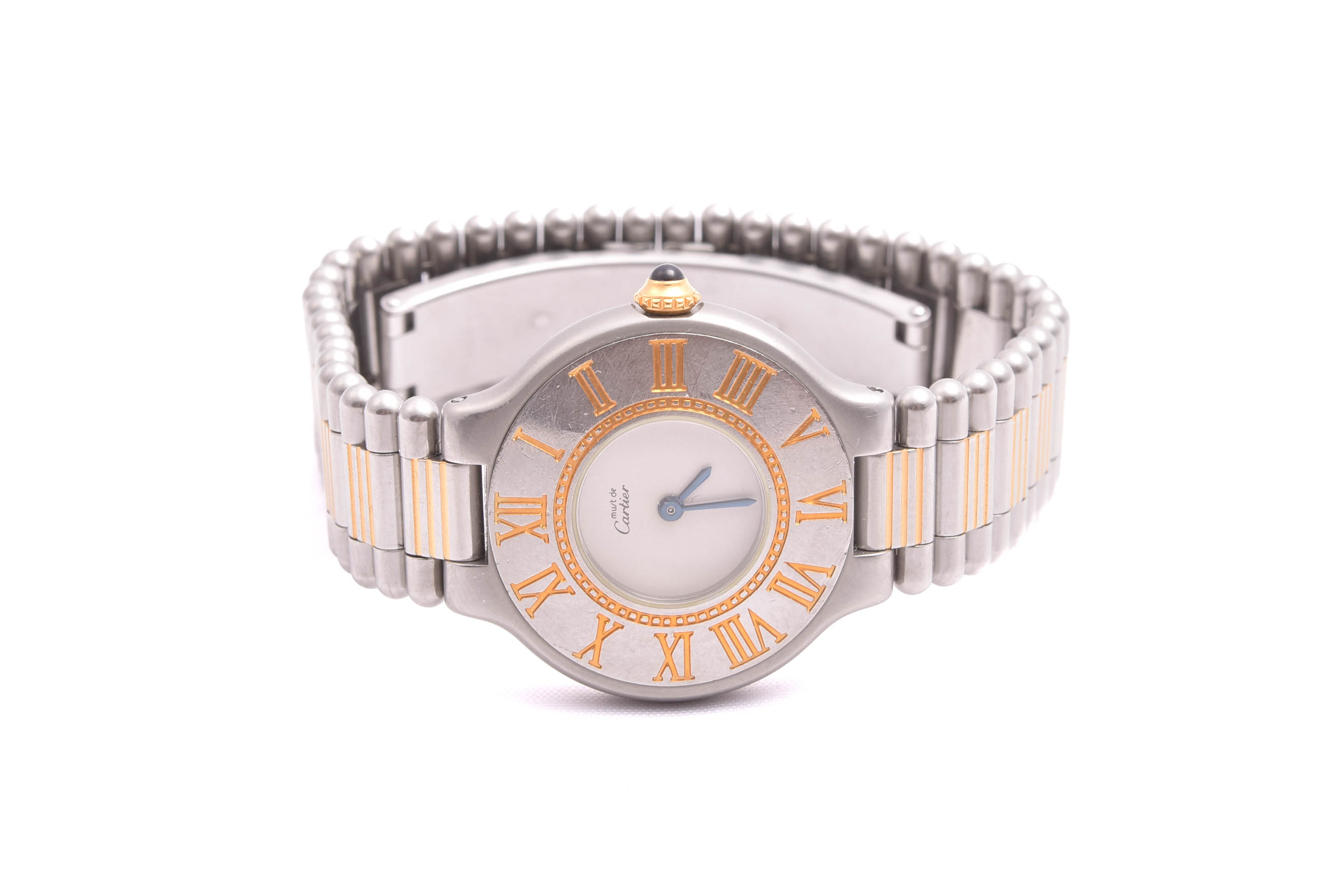 DAMUR CARTIER MUST DE Q 28MM (BATTERI SLUT, NGT SLITAGE, CERT & BOX SAKNAS)