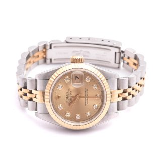 DAMUR ROLEX DATEJUST AUTOMATIC 26MM, 18K & STÅL M DIAM I INDEX, MODELL: 69173, TILLV. CA 1996 (NGT KORT LÄNK, CERT & ETUI SAKNAS)