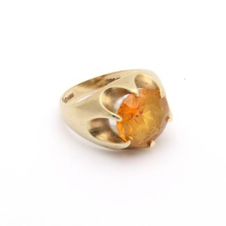 RING MED ORANGE PRYDNADSSTEN, ø 18MM - TOTALVIKT: