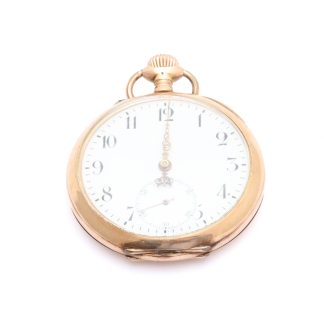 DEFEKT FICKUR MED 14K GULD I INNER OCH YTTERBOETTEN ø 50MM - OBS! GLASET HAR LOSSNAT - TOTALVIKT: 75G