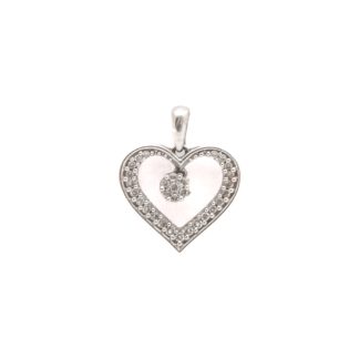 HÄNGE HJÄRTA MED DIAMANTER TOT. CA: 0,15CT, 18x15MM - TILLV. GULDFYNDGRUPPEN