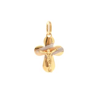 HÄNGE KRUCIFIX / KORS I FLERFÄRGAT GULD 28x16MM
