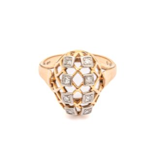 RING MED 8 GAMMAL-SLIPADE DIAMANTER TOT. CA: 0,08CT ø 18,25MM - TILLV. GÖTEBORG